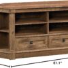 Sauder Palladia Corner TV Stand Console Entertainment Credenza, in Vintage Oak