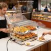 VEVOR 2-Tier Commercial Food Warmer Display, 450W Food Display Warmer with Light, Detachable Shelves and Double-Sided Door Design, 85℉~185℉ Air Heating, 48L for Hamburger, Pizza, Bread, Fried Chicken