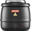 VEVOR Electric Soup Warmer, 10QT Commercial Soup Kettle with 304 Stainless Steel Detachable Insert Pot, 95~176°F Adjustable Temperature, Soup Station for Restaurant and Big Family, Black