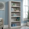 Sauder 5 Tier Book Shelf Wooden Bookcase Multipurpose Bookshelf for Home Office, Living Room, in Glacier Oak