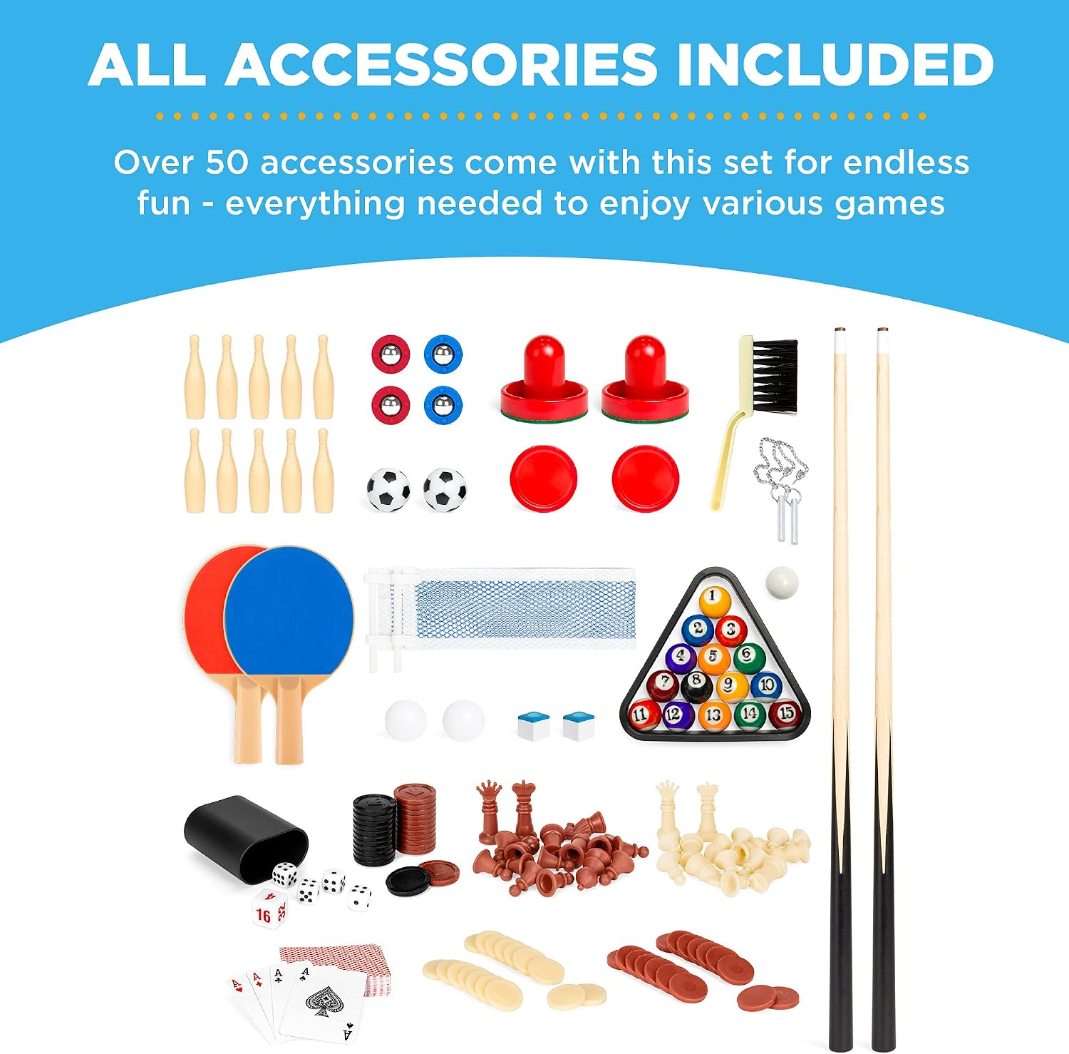 81VDmPThV6L._AC_SL1500_.jpg Best Choice Products 2x4ft Combo Game Table Set for Home, Game Room, Friends & Family w/Hockey, Foosball, Pool, Shuffleboard, Ping Pong, Chess, Checkers, Bowling, and Backgammon, Natural
