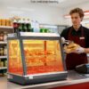 VEVOR 3-Tier Commercial Food Warmer Display, 1200W Food Display Warmer with LED Light, Top Storage and Adjustable Shelves, 86℉~185℉ Steam Heating, 75L for Hamburger, Pizza, Bread, Fried Chicken