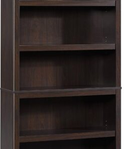 Sauder 5 Tier Book Shelf Wooden Bookcase Multipurpose Bookshelf for Home Office, Living Room, in Jamocha Wood