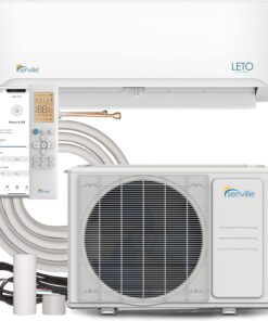 Senville LETO Mini Split Air Conditioner, Heat Pump, White, 24000 BTU | Ductless, Wall Mounted, Works with Alexa, Quiet Operation, 2 Ton, 208/230V, Energy Efficient Inverter