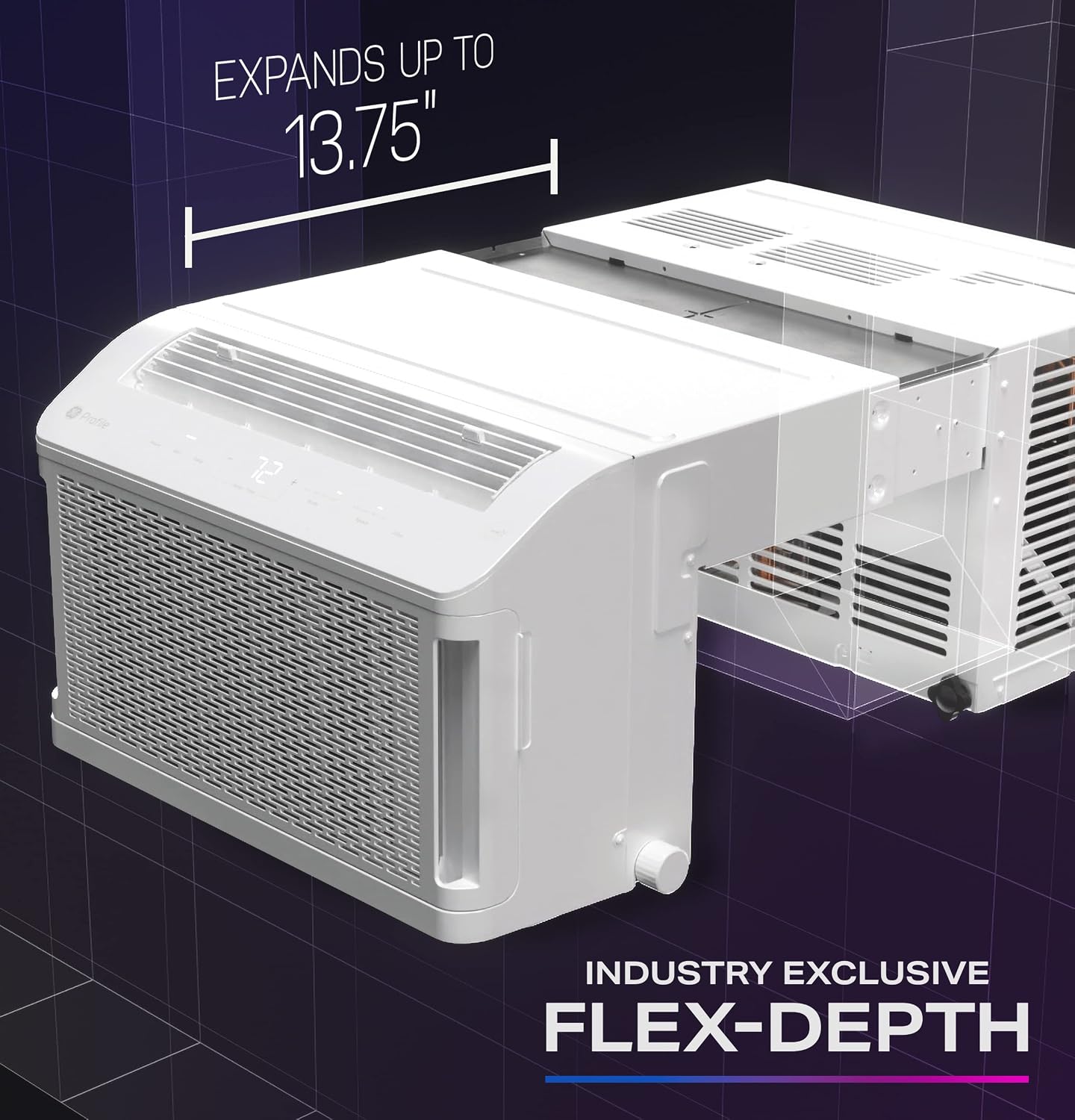 GE Profile ClearView Inverter Window Air Conditioner Unit, 12,200 BTU, Energy Efficient Cooling up to 550 sq ft., Ultra Quiet, SMART Home Capable, Includes Remote, White GE Profile ClearView Inverter Window Air Conditioner Unit, 12,200 BTU, Energy Efficient Cooling up to 550 sq ft., Ultra Quiet, SMART Home Capable, Includes Remote, White - Image 4