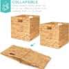 Best Choice Products 10.5x10.5in Pack of 5 Cube Storage Baskets, Water Hyacinth Multipurpose Collapsible Organizers, Handwoven Laundry Totes for Laundry, Living Room, Kids Room & Nursery - Natural