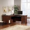 Sauder Palladia L Shaped Desk with Drawers, Office Desk with File Cabinet Storage, Cable Management, Keyboard Tray, in Select Cherry finish Sauder Palladia L Shaped Desk with Drawers, Office Desk with File Cabinet Storage, Cable Management, Keyboard Tray, in Select Cherry finish