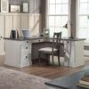 Sauder Palladia L Shaped Desk with Drawers, Office Desk with File Cabinet Storage, Cable Management, Keyboard Tray, in Glacier Oak Finish Sauder Palladia L Shaped Desk with Drawers, Office Desk with File Cabinet Storage, Cable Management, Keyboard Tray, in Glacier Oak Finish