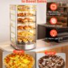 VEVOR 5-Tier Commercial Food Warmer Display, 800W Food Display Warmer with LED Light, Adjustable Shelf and Stainless Steel Frame, 86℉~185℉ Air Heating, 60L for Hamburger, Pizza, Bread, Fried Chicken