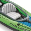INTEX Challenger Inflatable Kayak Series: Includes Deluxe 86in Kayak Paddles and High-Output Pump – SuperStrong PVC – Adjustable Seat with Backrest – Removable Skeg – Cargo Storage Net (2-Person)