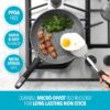 Bialetti Impact 10-Piece Textured Aluminum Cookware Set with Pots, Pans, and Dutch Oven, Nonstick Pots and Pans Set for Kitchen, Gray