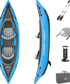 Bestway Hydro Force Inflatable Kayak Set | Includes Seat, Paddle, Hand Pump, Storage Carry Bag | Great for Adults, Kids and Families