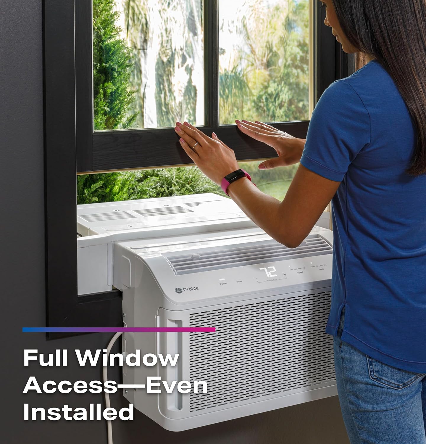GE Profile ClearView Inverter Window Air Conditioner Unit, 12,200 BTU, Energy Efficient Cooling up to 550 sq ft., Ultra Quiet, SMART Home Capable, Includes Remote, White GE Profile ClearView Inverter Window Air Conditioner Unit, 12,200 BTU, Energy Efficient Cooling up to 550 sq ft., Ultra Quiet, SMART Home Capable, Includes Remote, White - Image 6