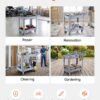 VEVOR Utility Cart, 550 lbs Capacity, 2 Tier Service Cart with 360° Swivel & Fixed Wheels (2 with Brakes), Heavy Duty Plastic Rolling with Storage Tray, Tool Storage for Garage Warehouse Workshop