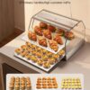 VEVOR 2-Tier Commercial Food Warmer Display, 450W Food Display Warmer with Light, Detachable Shelves and Double-Sided Door Design, 85℉~185℉ Air Heating, 48L for Hamburger, Pizza, Bread, Fried Chicken