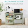 Best Choice Products Folding Sewing Table Multipurpose Craft Station & Side Desk with Compact Design, Wheels, Shelves, Storage Trays, Pegs, Magnetic Doors, Metal Doorknobs - Natural/White Best Choice Products Folding Sewing Table Multipurpose Craft Station & Side Desk with Compact Design, Wheels, Shelves, Storage Trays, Pegs, Magnetic Doors, Metal Doorknobs - Natural/White