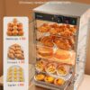 VEVOR 5-Tier Commercial Food Warmer Display, 800W Food Display Warmer with LED Light, Adjustable Shelf and Stainless Steel Frame, 86℉~185℉ Air Heating, 60L for Hamburger, Pizza, Bread, Fried Chicken