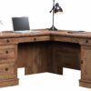 Sauder Palladia L Shaped Desk with Drawers, Office Desk with File Cabinet Storage, Cable Management, Keyboard Tray, in Vintage Oak Finish