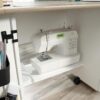 Sauder Miscellaneous Storage Sewing Cart, Drop-Leaf Craft Table, Sewing Table with Storage - Soft White Finish Sauder Miscellaneous Storage Sewing Cart, Drop-Leaf Craft Table, Sewing Table with Storage - Soft White Finish
