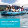 INTEX Excursion 5-Person Inflatable Fishing Boat River Raft Set with Oars | 68325EP - Portable Boat with Extra Wide Cockpit and High-Ouput Hand Pump, 12ft x 5ft 6in