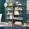 Sauder International Lux Bookcase/ book shelf, Satin Gold finish Sauder International Lux Bookcase/ book shelf, Satin Gold finish