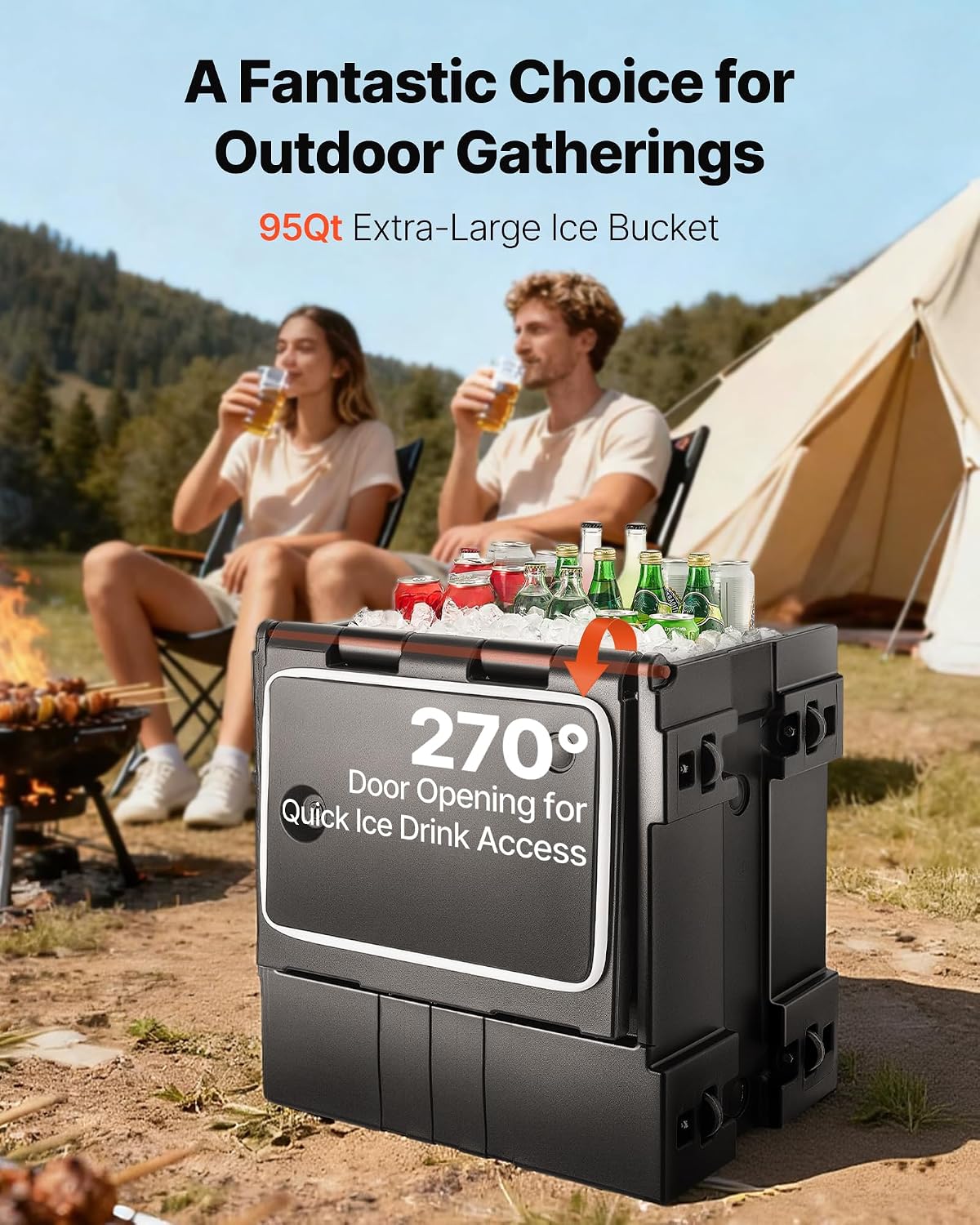 VEVOR Insulated Food Pan Carrier, 95 Qt Hot Box for Catering, LLDPE Food Box Carrier w/Double Buckles, Front Loading Food Warmer w/Handles, Stackable End Loader for Restaurant, Canteen, etc. Black VEVOR Insulated Food Pan Carrier, 95 Qt Hot Box for Catering, LLDPE Food Box Carrier w/Double Buckles, Front Loading Food Warmer w/Handles, Stackable End Loader for Restaurant, Canteen, etc. Black - Image 6