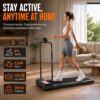 Walking Pad Treadmill with Handle Bar, 8% Incline Under Desk Treadmill | 2.5HP quiet motor, 265 lb capacity, 0.6-4 MPH speed, 15 x 35.4 in belt, compact for home office and small spaces