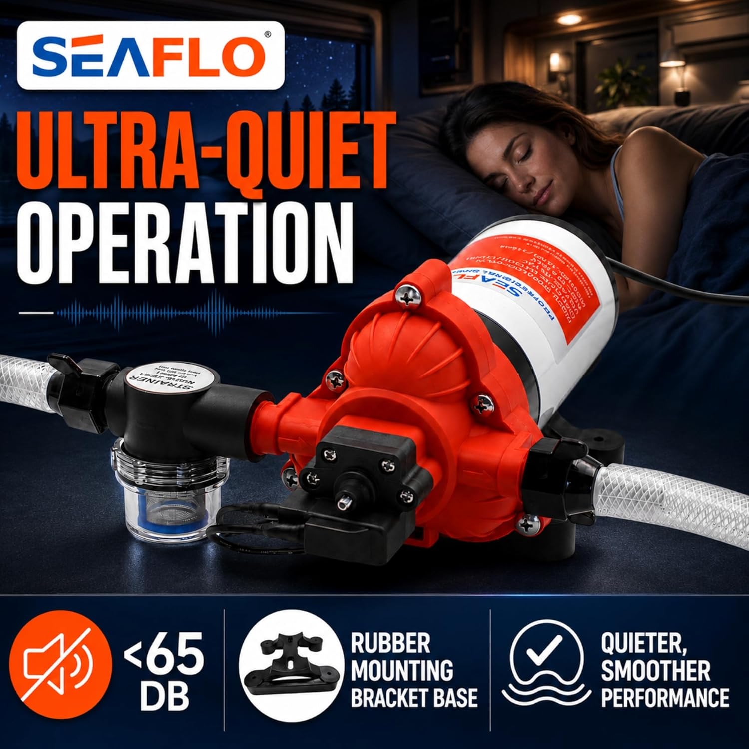 SEAFLO 33 Series 110V/115V AC Fresh Water Pump, 3.3 GPM 45 PSI Self-Priming Pressure Pump with Smart Pressure Switch, Automatic Demand Pump for RV, Caravan Marine Boat Industrial Use, 4-Year Warranty SEAFLO 33 Series 110V/115V AC Fresh Water Pump, 3.3 GPM 45 PSI Self-Priming Pressure Pump with Smart Pressure Switch, Automatic Demand Pump for RV, Caravan Marine Boat Industrial Use, 4-Year Warranty - Image 14