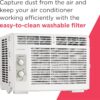 Frigidaire 5,000 BTU Window-Mounted Air Conditioner, Cools Up to 150 Sq. Ft., Quiet Operation, Effortless Temperature Control, 2 Fan Speeds, Auto Restart, White
