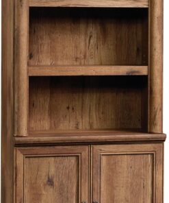 Sauder Palladia Bookcase with Doors, Multiroom Storage, Library Bookcase, Vintage Oak Finish