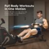Sunny Health & Fitness Smart Flippable Magnetic Rower, 50 Inches Quiet & Smooth Stainless Steel Slide Rail, Full-Body Low-Impact Exercise Rowing Machine For Home, Free SunnyFit Training APP Connection