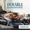 Farberware Millennium Stainless Steel Pots and Pans Set, 10-Piece, Silver | Stainless steel pot set, induction cookware set, dishwasher safe, everyday pots and pans set