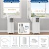 IDEALHOUSE 8000 BTU Portable Air Conditioner, 4-in-1 Portable AC Unit with Cooling, Dehumidifier, Fan & Sleep Mode, Cools up to 350 Sq. Ft, 24H Timer, Remote Control & Window Kit, White