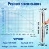 VEVOR Deep Well Submersible Pump 1 HP 230V/60Hz 37 GPM Flow 207 ft Head | for Industrial Irrigation & Home Use, 4" Stainless Steel Water Pump, with 33 ft Electric Cord, Copper Motor, IP68 Waterproof VEVOR Deep Well Submersible Pump 1 HP 230V/60Hz 37 GPM Flow 207 ft Head | for Industrial Irrigation & Home Use, 4" Stainless Steel Water Pump, with 33 ft Electric Cord, Copper Motor, IP68 Waterproof