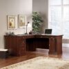 Sauder Palladia L Shaped Desk with Drawers, Office Desk with File Cabinet Storage, Cable Management, Keyboard Tray, in Select Cherry finish Sauder Palladia L Shaped Desk with Drawers, Office Desk with File Cabinet Storage, Cable Management, Keyboard Tray, in Select Cherry finish