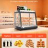 VEVOR 3-Tier Commercial Food Warmer Display, 1200W Food Display Warmer with LED Light, Top Storage and Adjustable Shelves, 86℉~185℉ Steam Heating, 75L for Hamburger, Pizza, Bread, Fried Chicken