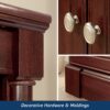 Sauder Palladia Book Shelf, Bookshelf with Storage, Library Bookcase with Doors and Adjustable Shelves, in Select Cherry finish Sauder Palladia Book Shelf, Bookshelf with Storage, Library Bookcase with Doors and Adjustable Shelves, in Select Cherry finish