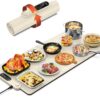 FEPPO Food Warming Mat, 35”x16” Electric Warming Trays for Buffets Party | Fast Full-Surface Heating Mat for Food with 19 Level Adjustable Temperature and 6 Hours Timer, Roll Up Food Warmer