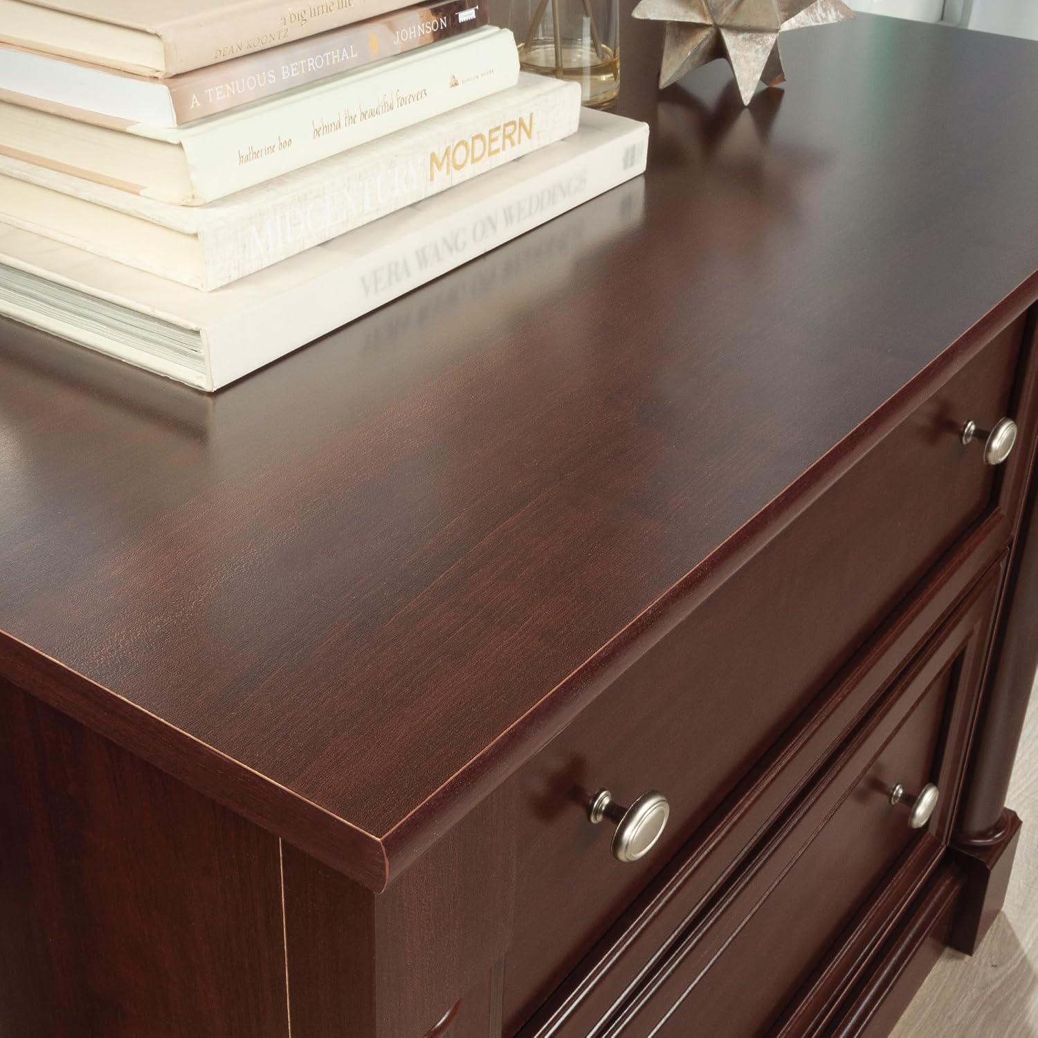 Sauder Palladia File Cabinet with 2 Drawers, Safety Mechanism, Lateral File Cabinet - Select Cherry Finish Sauder Palladia File Cabinet with 2 Drawers, Safety Mechanism, Lateral File Cabinet - Select Cherry Finish - Image 5