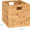 Best Choice Products 10.5x10.5in Pack of 5 Cube Storage Baskets, Water Hyacinth Multipurpose Collapsible Organizers, Handwoven Laundry Totes for Laundry, Living Room, Kids Room & Nursery - Natural