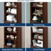 Sauder Palladia Book Shelf, Bookshelf with Storage, Library Bookcase with Doors and Adjustable Shelves, in Select Cherry finish Sauder Palladia Book Shelf, Bookshelf with Storage, Library Bookcase with Doors and Adjustable Shelves, in Select Cherry finish