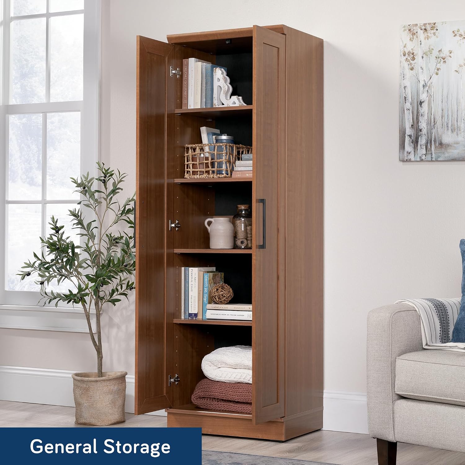 Sauder HomePlus Storage Cabinet/ Pantry cabinets, Sienna Oak finish Sauder HomePlus Storage Cabinet/ Pantry cabinets, Sienna Oak finish - Image 2
