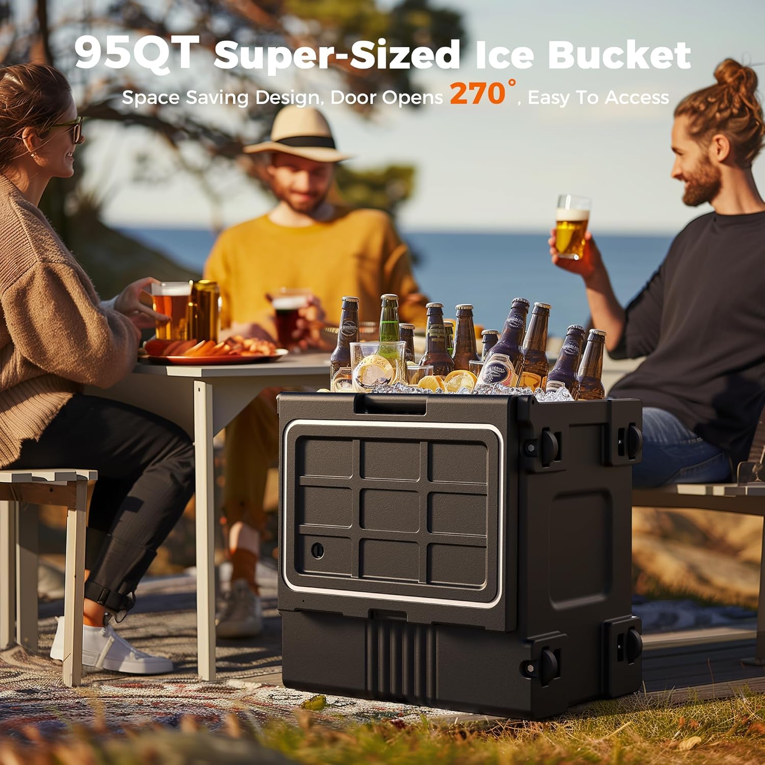 CAMMOO NSF 95Qt Food Warmer with Wheels & 304 Stainless Steel Latch | LLDPE Insulated Food Carrier for 6 Full-Size Pans(NOT Included) Hot Boxes for Catering Food Warmers for Parties CAMMOO NSF 95Qt Food Warmer with Wheels & 304 Stainless Steel Latch | LLDPE Insulated Food Carrier for 6 Full-Size Pans(NOT Included) Hot Boxes for Catering Food Warmers for Parties - Image 7