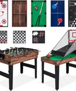 Best Choice Products Combo Game Table Set for Home, Game Room, Friends & Family w/Ping Pong, Foosball, Basketball, Air Hockey, Archery, Chess, Checkers, Shuffleboard, Bowling