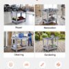 VEVOR Utility Cart, 550 lbs Capacity, 2 Tier Service Cart with 360° Swivel & Fixed Wheels (2 with Brakes), Heavy Duty Plastic Rolling with Storage Tray, Tool Storage for Garage Warehouse Workshop Gray