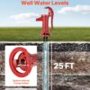 VEVOR Well Hand Pitcher Pump, 25 ft Maximum Lift, Antique Cast Iron Manual Hand Water Pump, NPT 1-1/4 in Connection, Easy Installation, Old Fashioned for Outdoor Garden, Pond, Backyard, Farm, Red VEVOR Well Hand Pitcher Pump, 25 ft Maximum Lift, Antique Cast Iron Manual Hand Water Pump, NPT 1-1/4 in Connection, Easy Installation, Old Fashioned for Outdoor Garden, Pond, Backyard, Farm, Red