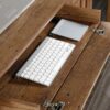Sauder Palladia Computer Desk with Drawers, Home Office Desk with File Cabinet Storage Drawer, Cable Management, Keyboard Tray, in Vintage Oak finish