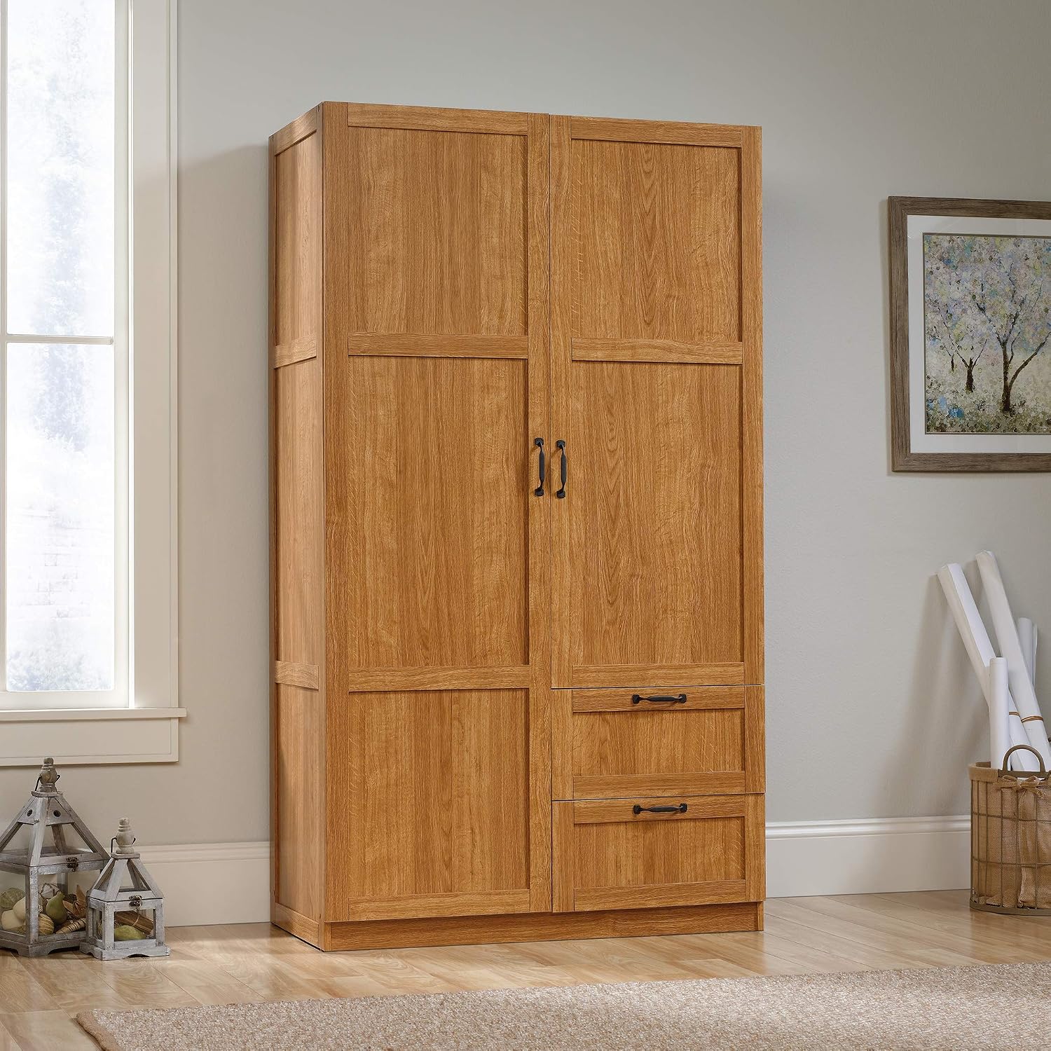 Sauder Storage Cabinet, Highland Oak Finish Sauder Storage Cabinet, Highland Oak Finish - Image 2