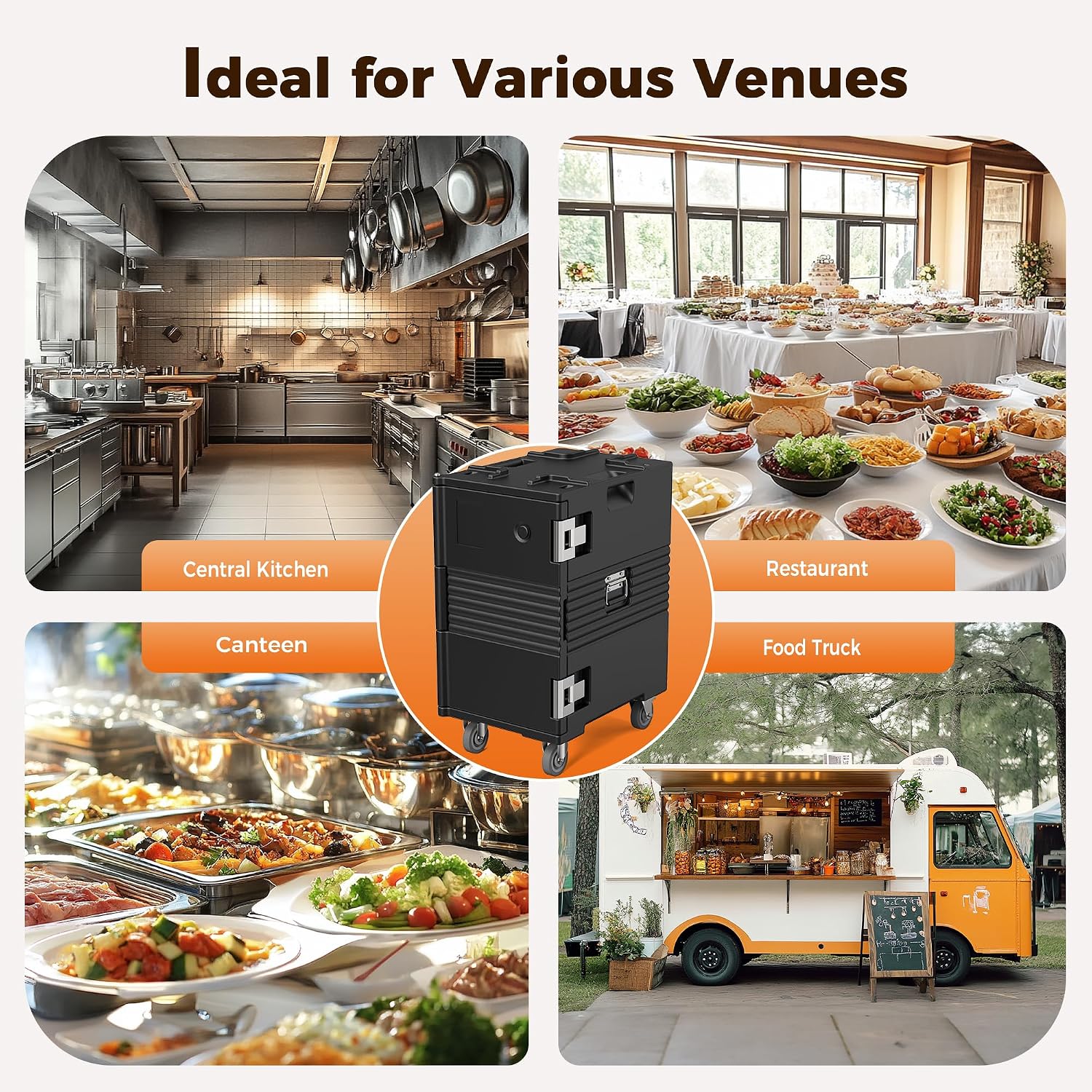 CAMMOO NSF 127QT Non-Electrical Catering Food Warmers with Casters | 304 Stainless Steel Latch, Insulated Food Carrier for 8 Full-Size Pans(NOT INCLUDED), Food Warmer Hot Boxes for Catering CAMMOO NSF 127QT Non-Electrical Catering Food Warmers with Casters | 304 Stainless Steel Latch, Insulated Food Carrier for 8 Full-Size Pans(NOT INCLUDED), Food Warmer Hot Boxes for Catering - Image 8