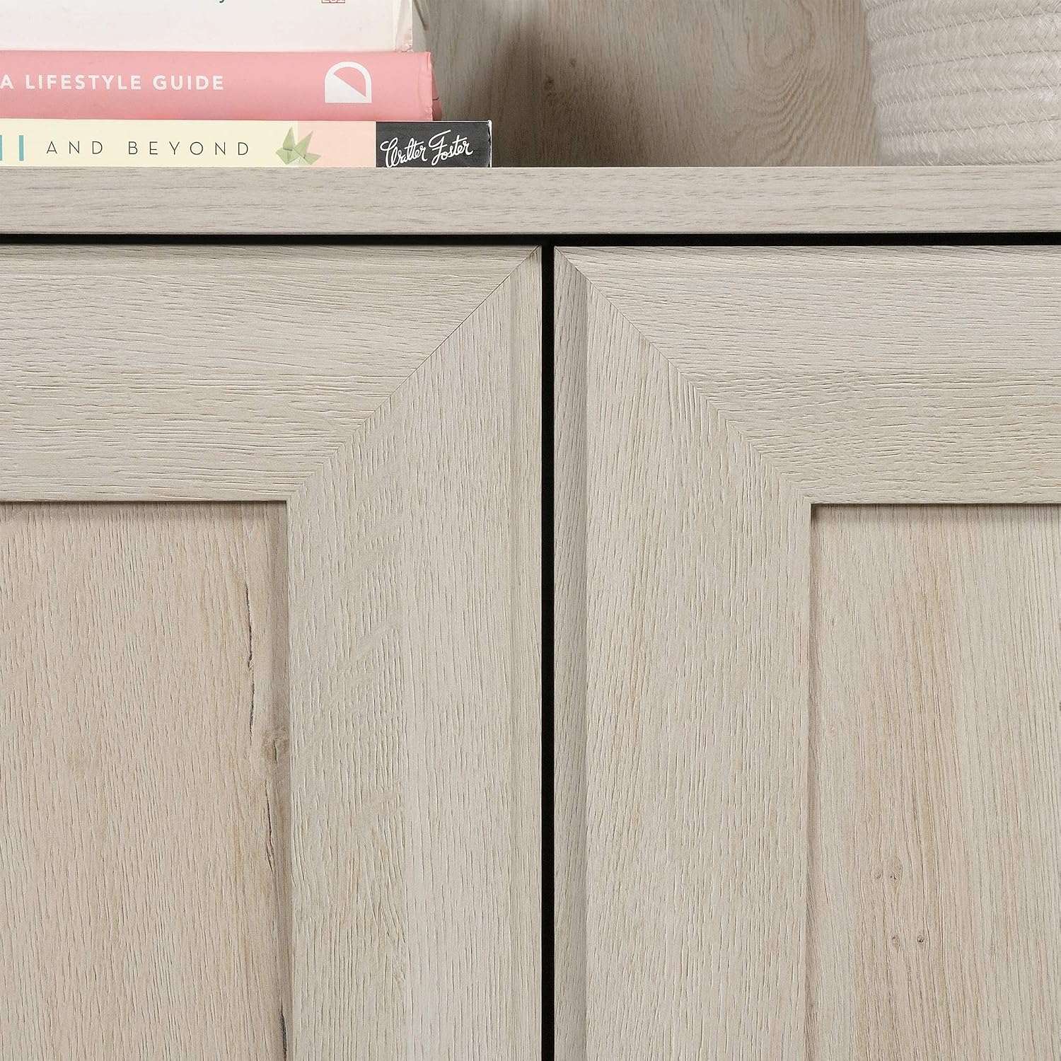 Sauder Miscellaneous Storage Bookcase with Doors, Adjustable Shelves, 5 Shelf Bookcase - Chalked Chestnut Finish Sauder Miscellaneous Storage Bookcase with Doors, Adjustable Shelves, 5 Shelf Bookcase - Chalked Chestnut Finish - Image 8
